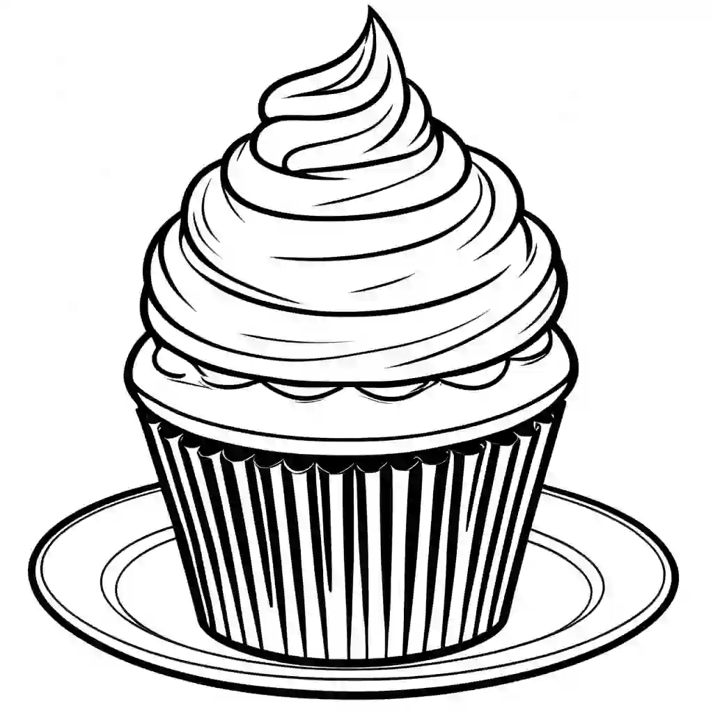 Vanilla cupcakes coloring pages